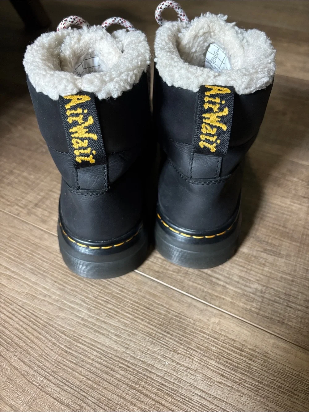 Dr. Martens Black Sherpa-Trim Lace-Up Winter Boots